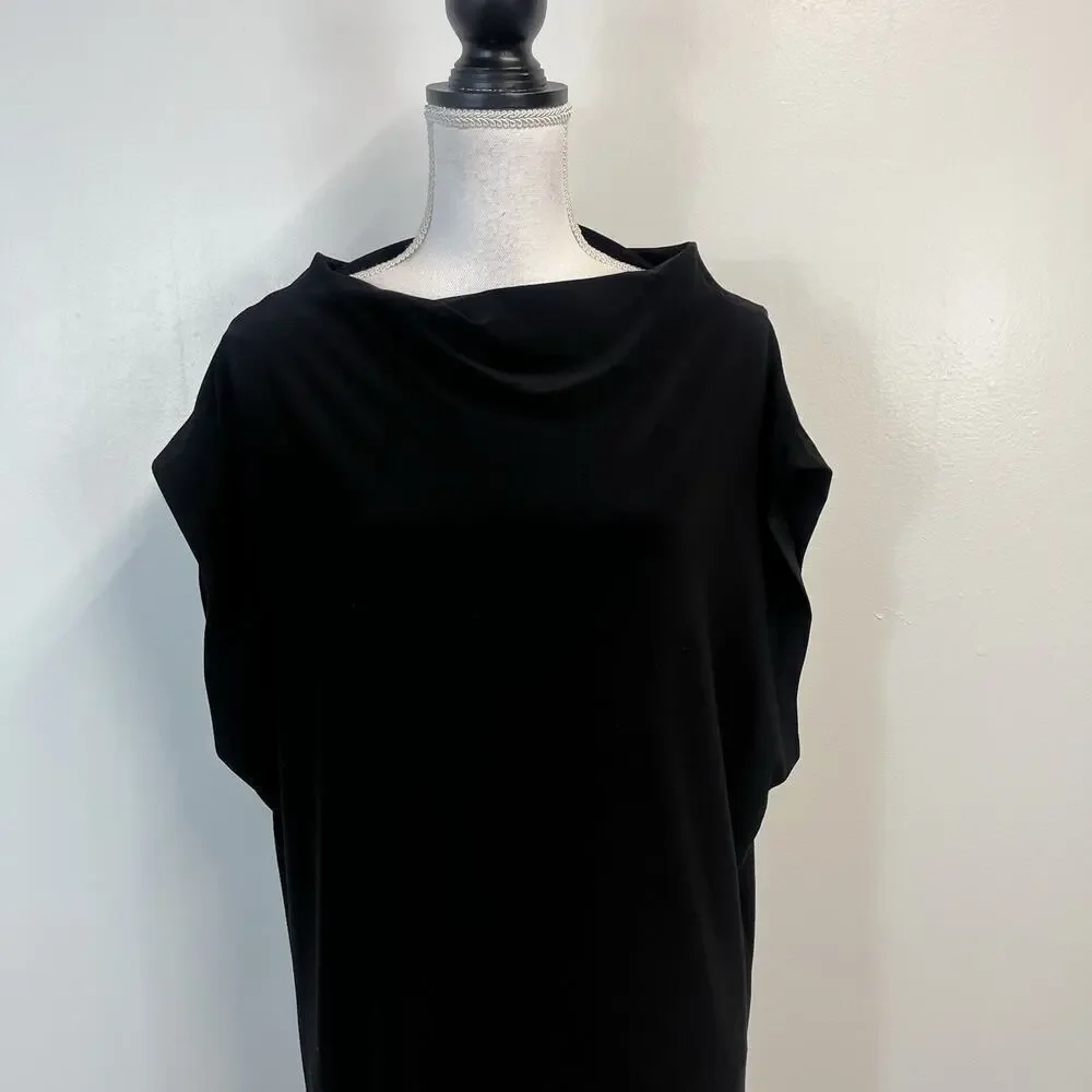 KamaliKulture Dress Tunic Women's Size M Black Stretch Slinky Cocktail Dinner